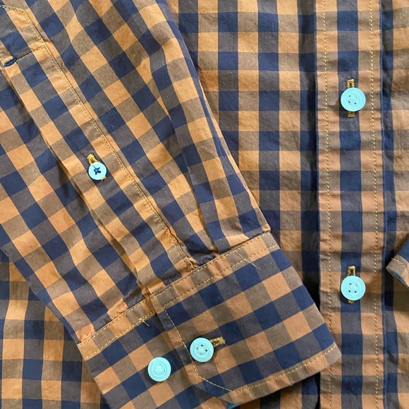 Banana Republic Blue&Orange Checkered Button Down - Picture 3 of 3